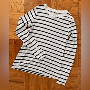 Banana Republic Black/White Stripe Long Sleeve Tee | Size XXS